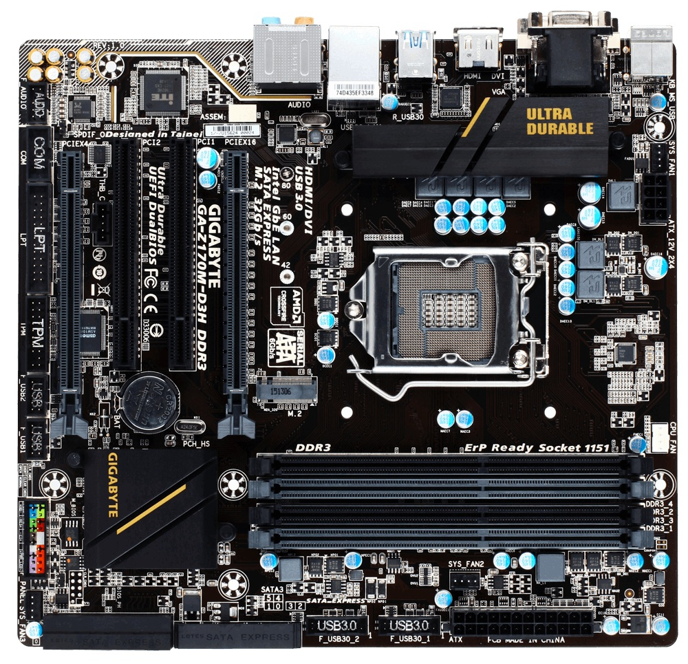 "GA-Z170M-D3H DDR3" GIGABYTE