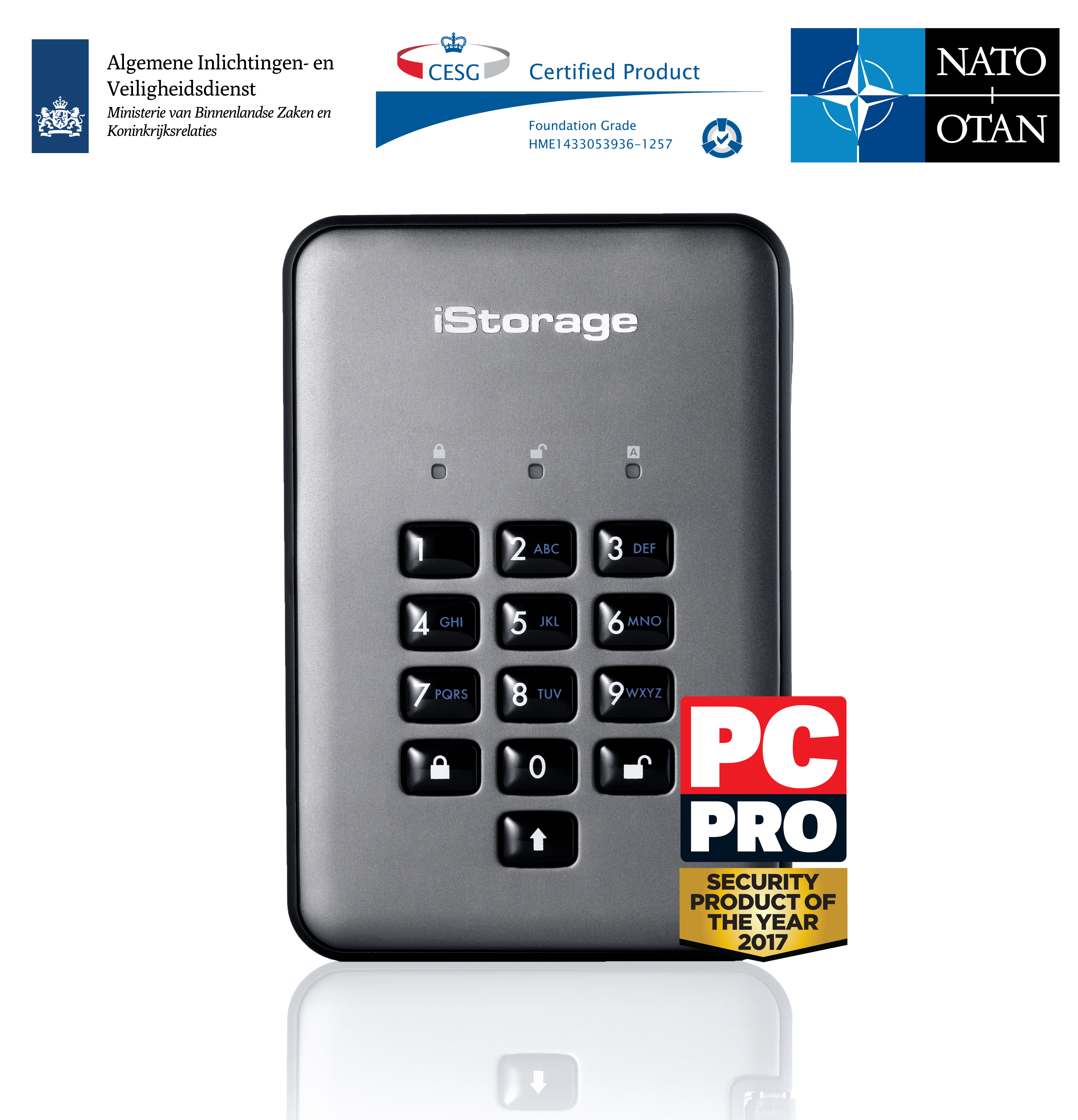 "IS-DAP2-256-500-C-G 500GB DISKASHUR PRO2 HDD" iStorage